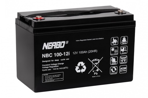 Nbc акумулятор 100-12i (12v 100ah) nerbo agm