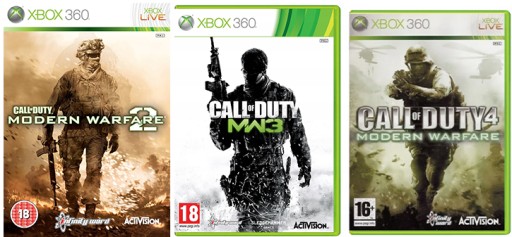 Trilógia Call of Duty Modern Warfare 2 / 3 / 4 Xbox 360 3 HRY