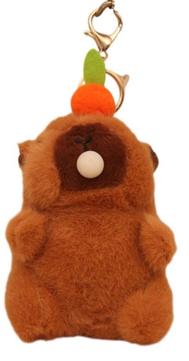 KAPIBARA BRELOK MASKOTKA PLUSZOWA Z GUMĄ DO ŻUCIA - 13 CM • Cena