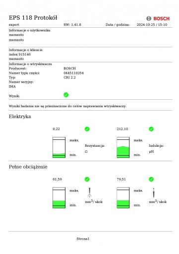 nozzle injector test 3380027800 HYUNDAI SANTA FE 2 II 2.2 CRDI 153 KM