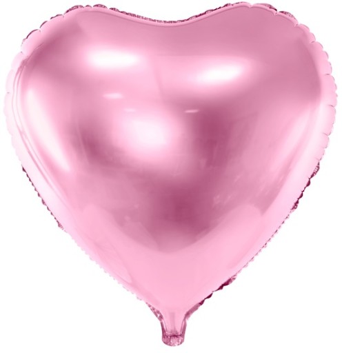 Balon Foliowy SERCE Jasny Róż Różowy Walentynki Urodziny Party Wesele 45cm