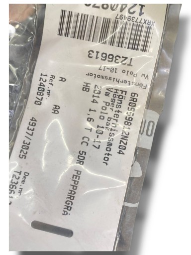 Volkswagen POLO OE 6R0959812N mini motor windows !J