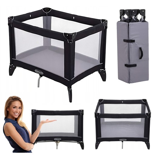 Дорожнє ліжечко Graco 72,5 х 102,5 см відтінки сірий і сріблястий