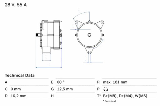 0 986 - Генератор bosch daf 45 55 65 65 cf 75 75 cf 85 85 cf 95 95 xf man