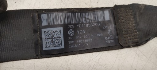 tension belt safety left front VW Passat B6 2,0 TDI CR
