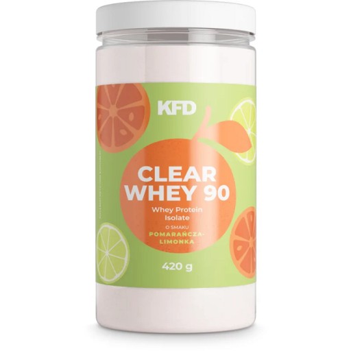 KFD CLEAR WHEY 90 WHEY PROTEIN ISOLATE 420 G IZOLAT POMARAŃCZA-LIMONKA