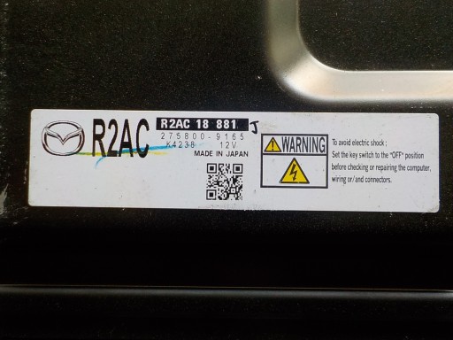 MAZDA 6 computer control unit 275800-9165 R2AC18881