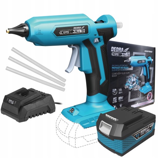 АККУМУЛЯТОРНЫЙ КЛЕЕВОЙ ПИСТОЛЕТ DEDRA 18 В + 5 Ач