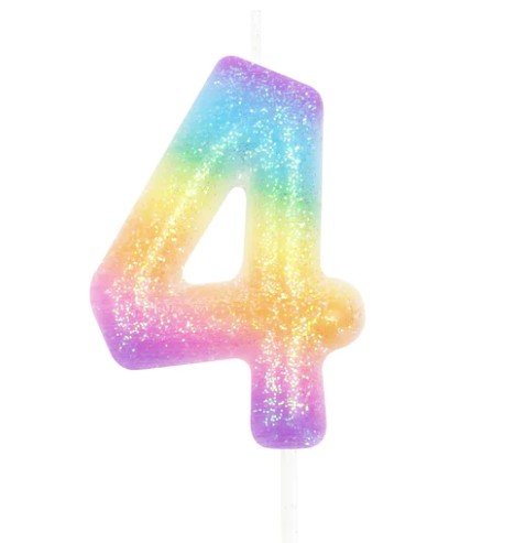 СВІЧКИ НА ДЕНЬ НАРОДЖЕННЯ ТОРТ СВІЧКА ВЕСЕЛКА ЦИФРА 4