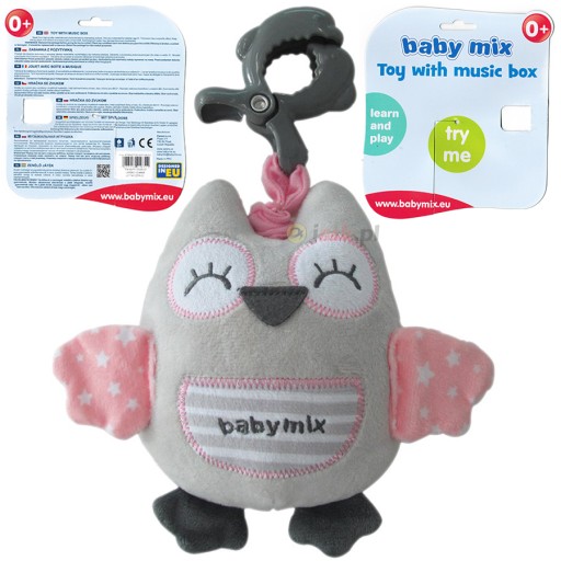 Плюшева музична скринька Baby Mix Owl, рожева