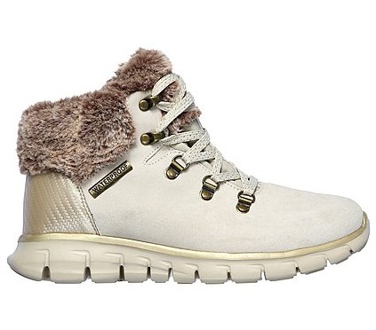 SKECHERS COLD CATCHE ČLENKOVÉ ČIŽMY S KOŽOU ECRU 37,5 SŻF