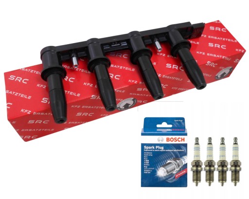 1208021, 4x - Котушка запалювання + свічки opel astra h vectra c zafira 1.6 1.8