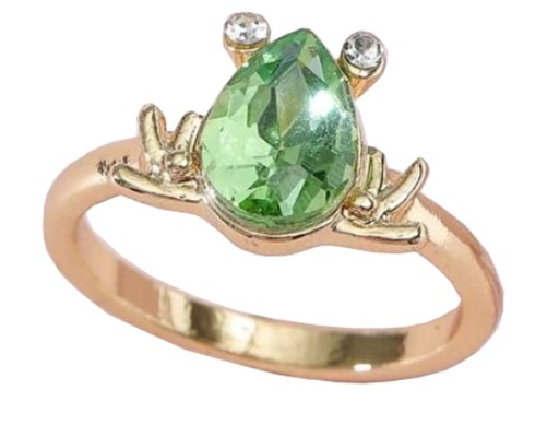 КІЛЬЦЕ ЖАБА З ЗЕЛЕНИМ КРИСТАЛЕМ ЖАБА C169