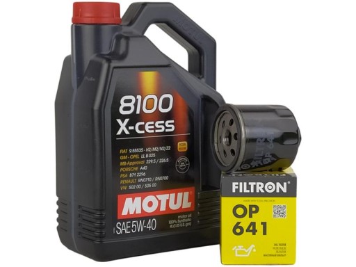 MOTUL 8100 X-CESS 5W40 4L + МАСЛЯНИЙ ФІЛЬТР OP641