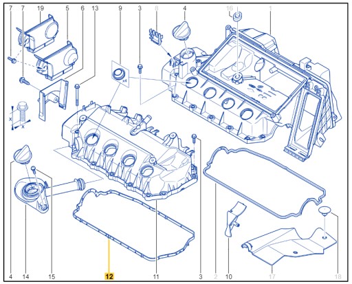 7701 059 - Renault OE 7701059314 прокладка кришки клапана
