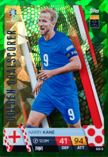 Topps Match Attax Euro 2024 Parallel Золотий голкорер Кейн GG 5