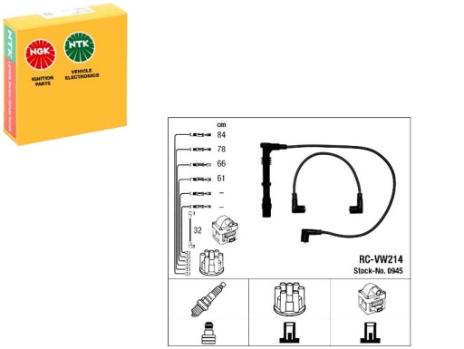 0945 - Комплект кабелю запалювання ngk для seat cordoba ibiza ii toledo i vw