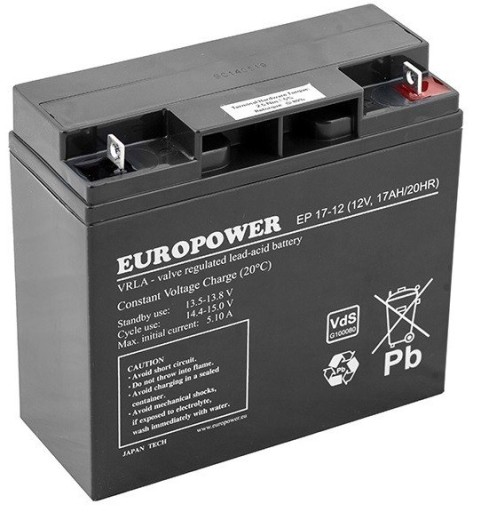Аккумулятор europower ep series agm 12 в 17 ач (срок службы)