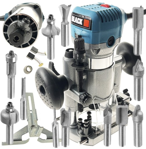 ФРЕЗЕРНЫЙ СТАНОК ВЕРХНЕГО ШПИНДЕЛЯ 2400ВТ 6/8ММ + 12 ФРЕЗ