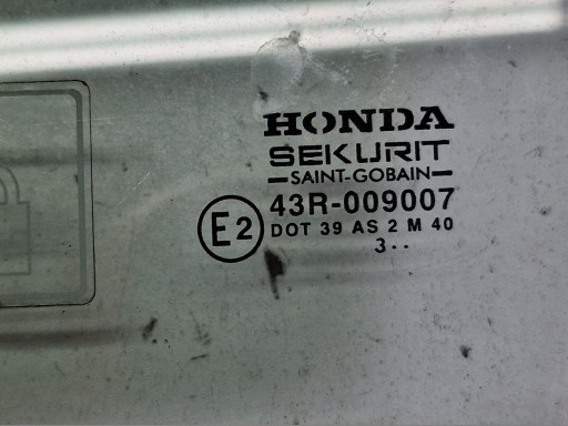 HONDA CIVIC VII 2003 ROK window door left front 43R-009007