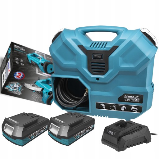 КОМПРЕСОР БЕЗБАКУРНИЙ 2x18V 2Ah КОМПРЕСОР DEDRA