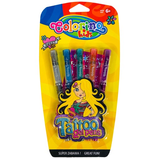 ДЕТСКОЕ ГЕЛЬ-ТАТУ 5 ЦВЕТОВ. КОЛОРИНО БЛИСТЕР