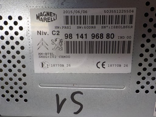 CITROEN DS3 RADIO 9814196880 SMEG
