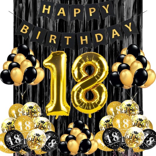 Набір прикрас на 18-річчя Поланет чорно-золотий 36 шт.