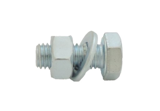 ГВИНТ М12Х30 ГВИНТ ОЦИНКОВАНИЙ ШЕСТИГРАННИЙ + ШАЙБА + ГАЙКА 100 шт.