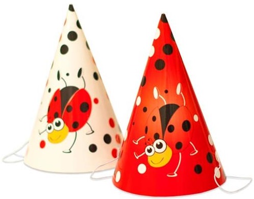 ПАПЕРОВІ ШАПКИ БОЖА КОРІВКА ДОТС ДЕНЬ НАРОДЖЕННЯ 6 ШТ