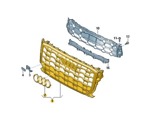81A853651HCKA - РЕШЕТКА ПЕРЕДНЕГО БАМПЕРА AUDI Q2 ДИЛЕРСКАЯ ОРИГИНАЛ