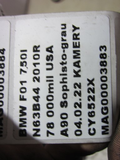 BMW F01 750i N63 bundle PRZEWODOW of the engine 7606513