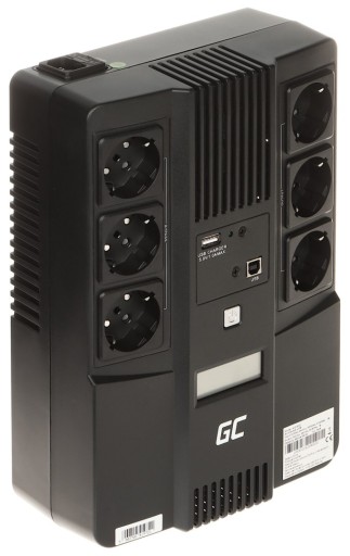 Джерело безперебійного живлення ups green cell line-interactive aio lcd 800va 480w