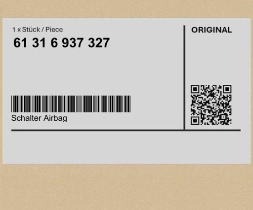 61316937327 6937327 - Перемикач подушок безпеки MINI R52 R52 R50 R50 R53 R53