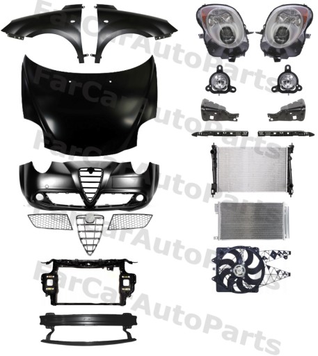 1308 - Alfa Romeo Mito 08-16 Комплект деталей ремня бампера капота и крыла