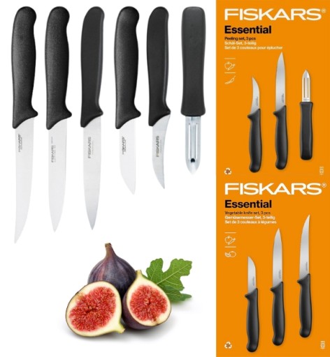 Fiskars Essential Kpl 6 Noży (do Warzyw Do Obierania) W Pudełku Stal