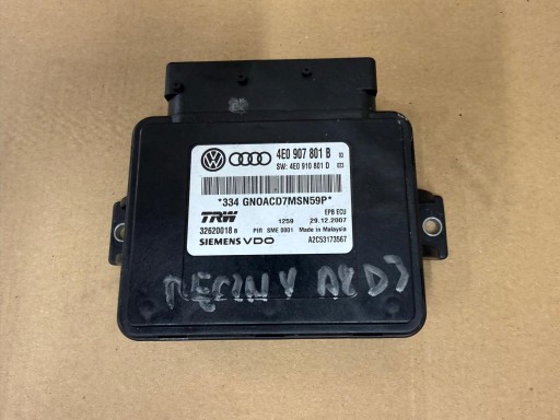Модуль контроллера ручного тормоза audi a8 d3 4e0907801b 4e0910801d
