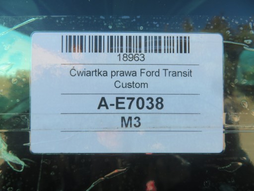 čtvrtka pravá záď FORD TRANSIT CUSTOM 16R