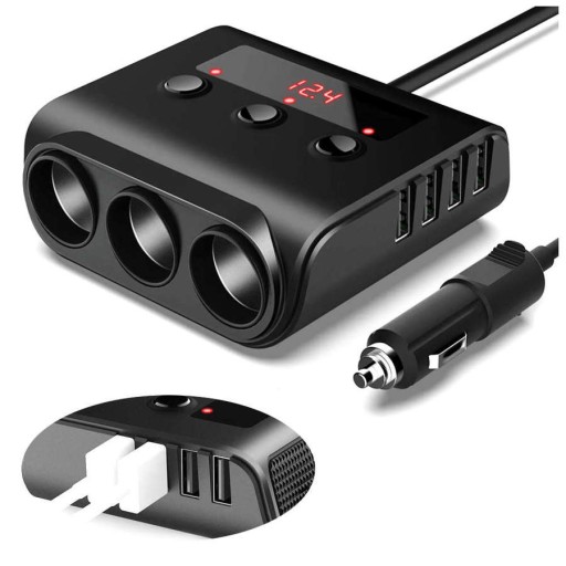 Розгалужувач прикурювача 4x USB зарядний пристрій