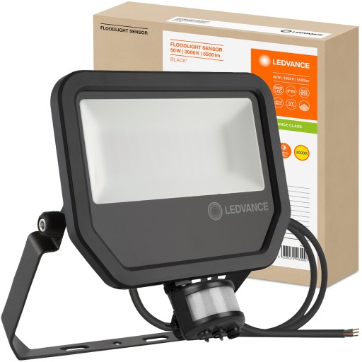 Светодиодный прожектор датчик движения 50W 3000K Ledvance