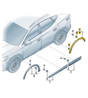 5FF853818H9DG - НАКЛАДКА КОЛІСНОЇ АРКИ ПРАВА ЗАДНЯ CUPRA ORIGINAL OE