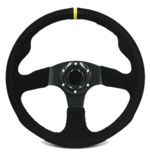 Руль замшевый плоский 350MM KJS DRIFT