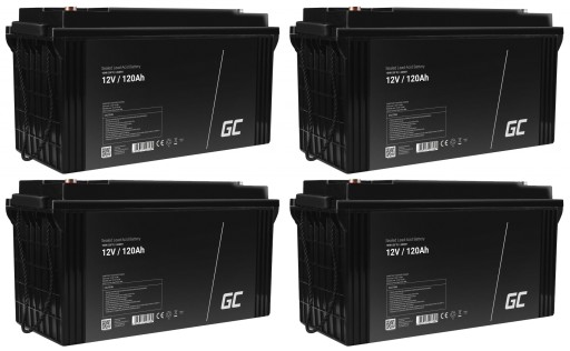 4x зеленых аккумулятора 12 в 120 ач для кемпера солнечные ибп склад 5760 втч