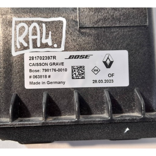 Renault Arkana speaker Subwoofer Bose 281702397R (RA4)
