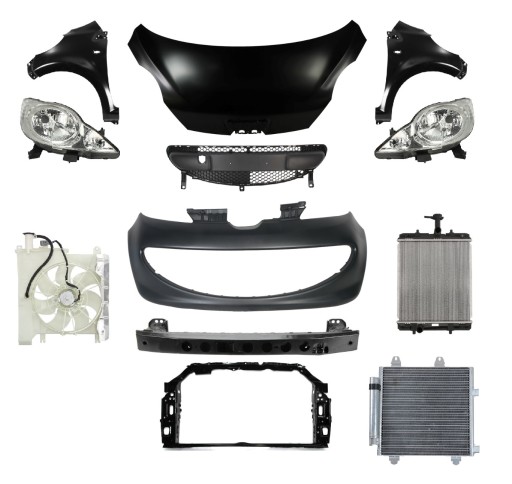 7840Q7 - PEUGEOT 107 05-09 РЕМЕНЬ ПЕРЕДНЕГО БАМПЕРА КАПОТА КРЫЛО