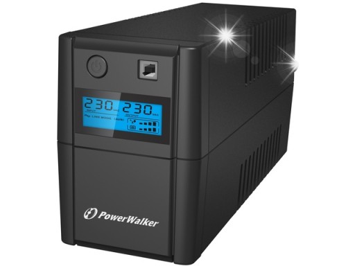 Ups power walker vi 650 shl 2x 230v lcd