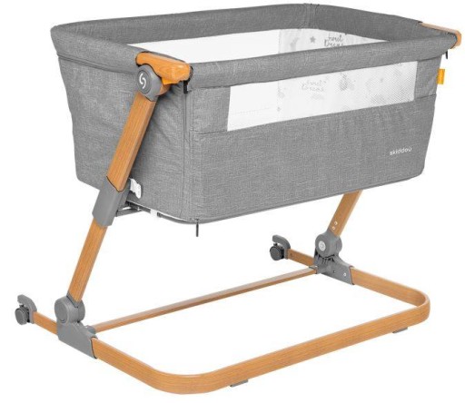 Дорожнє ліжечко Skiddou 70 х 92 см відтінки сірого і сріблястого