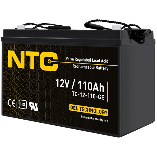 Гелевий акумулятор ntc 110-12 ups аварійне живлення 12v 110ah (розмір 100ah)