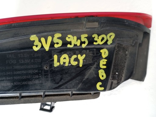 light rear rear part right SKODA SUPERB B8 III sedan 3V 3V5945308