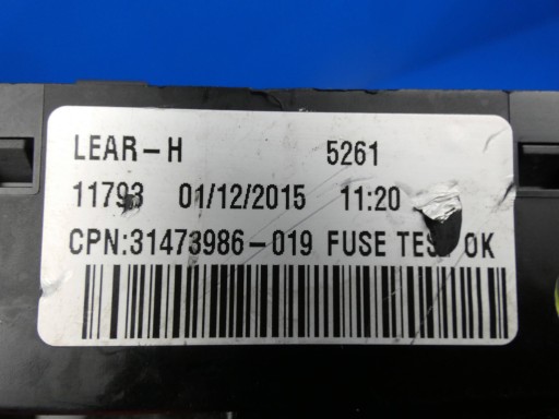 VOLVO XC90 II XC60 II compartment of fuses